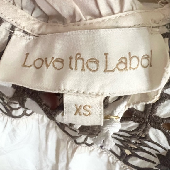 Anthropologie LOVE THE LABEL Sonora Flutter Sleeve Eyelet Top Cloud Cream Sz XS - Picture 8 of 10